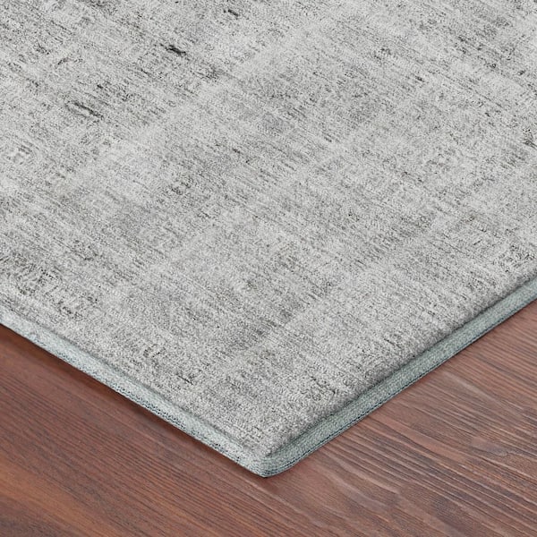 Mayfield Premium Machine Washable Abstract AMF2240 Gray 3 ft. x 5 ft. Area Rug