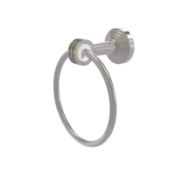 Allied Brass Pacific Beach Collection Wall Mounted Towel Ring with Dotted Accents in Satin Nickel