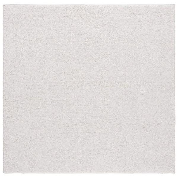 Rumi Shag 7 ft. x 7 ft. Ivory Modern Solid Square Area Rug