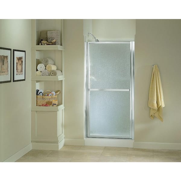 STERLING Finesse 33-1/2 in. x 65-1/2 in. Framed Pivot Shower Door in Silver with Handle