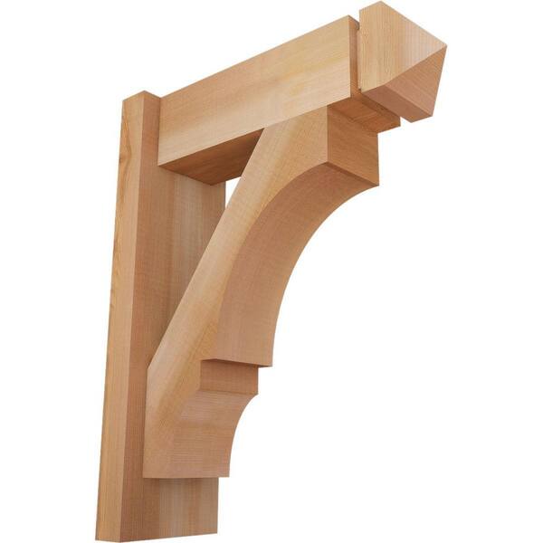 Ekena Millwork 6 in. x 20 in. x 16 in. Western Red Cedar Balboa Arts and Crafts Smooth Outlooker