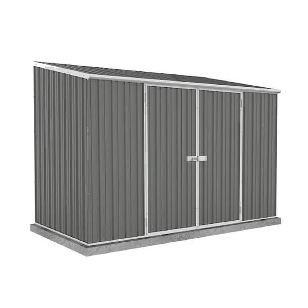 ABSCO Space Saver 10 ft. W x 5 ft. D Galvanized Steel Metal Shed in Woodland Gray with SNAPTiTE Assembly System (50 Sq. ft.)