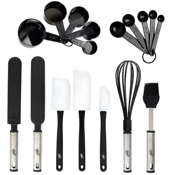 EatEx Kitchen Utensil Set 24 Nylon Stainless Steel Utensil Set, Non-Stick  and Heat Resistant Cooking Utensils Set, Kitchen Tools - Black 