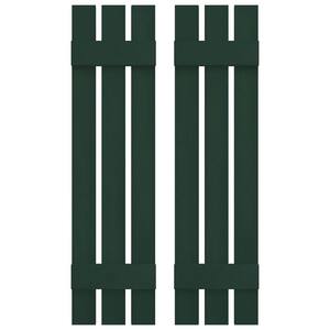 12 in. W x 39 in. H Vinyl Exterior Spaced Board and Batten Shutters Pair in Midnight Green