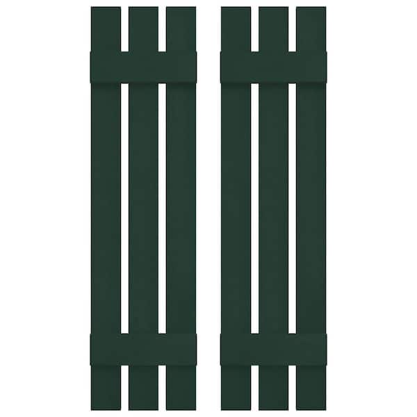 Builders Edge 12 in. W x 51 in. H Vinyl Exterior Spaced Board and Batten Shutters Pair in Midnight Green