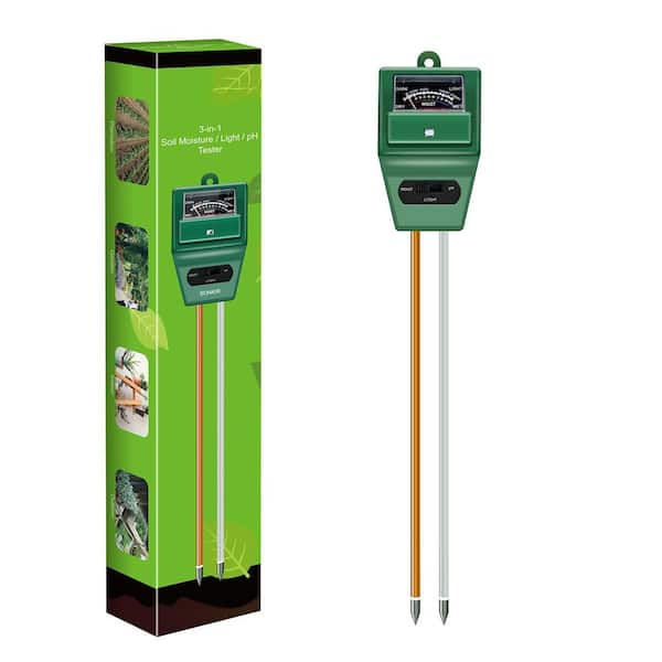 3-in-1 Soil Tester Gardening Tool, Moisture Light and pH Meter for Plants, Garden and Lawn Care