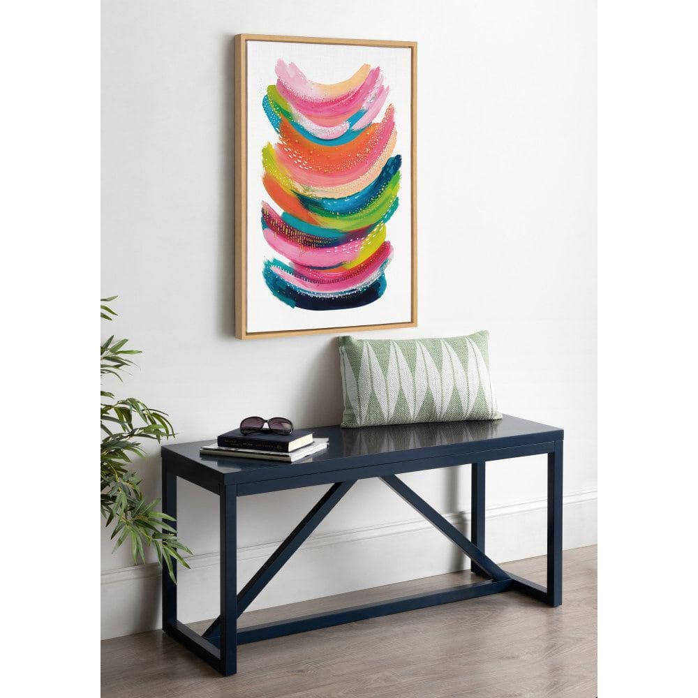Bright Abstract Multicolor Canvas Wall Art with Natural Frame, 23x33
