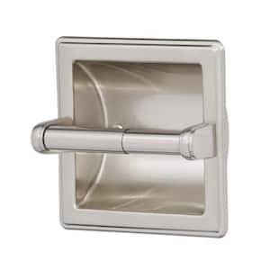 Recessed Toilet Paper Holder with Beveled Edges in Brushed Nickel