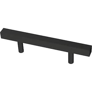 Simple Square Bar 3 in. (76 mm) Matte Black Cabinet Drawer Pull (10-Pack)
