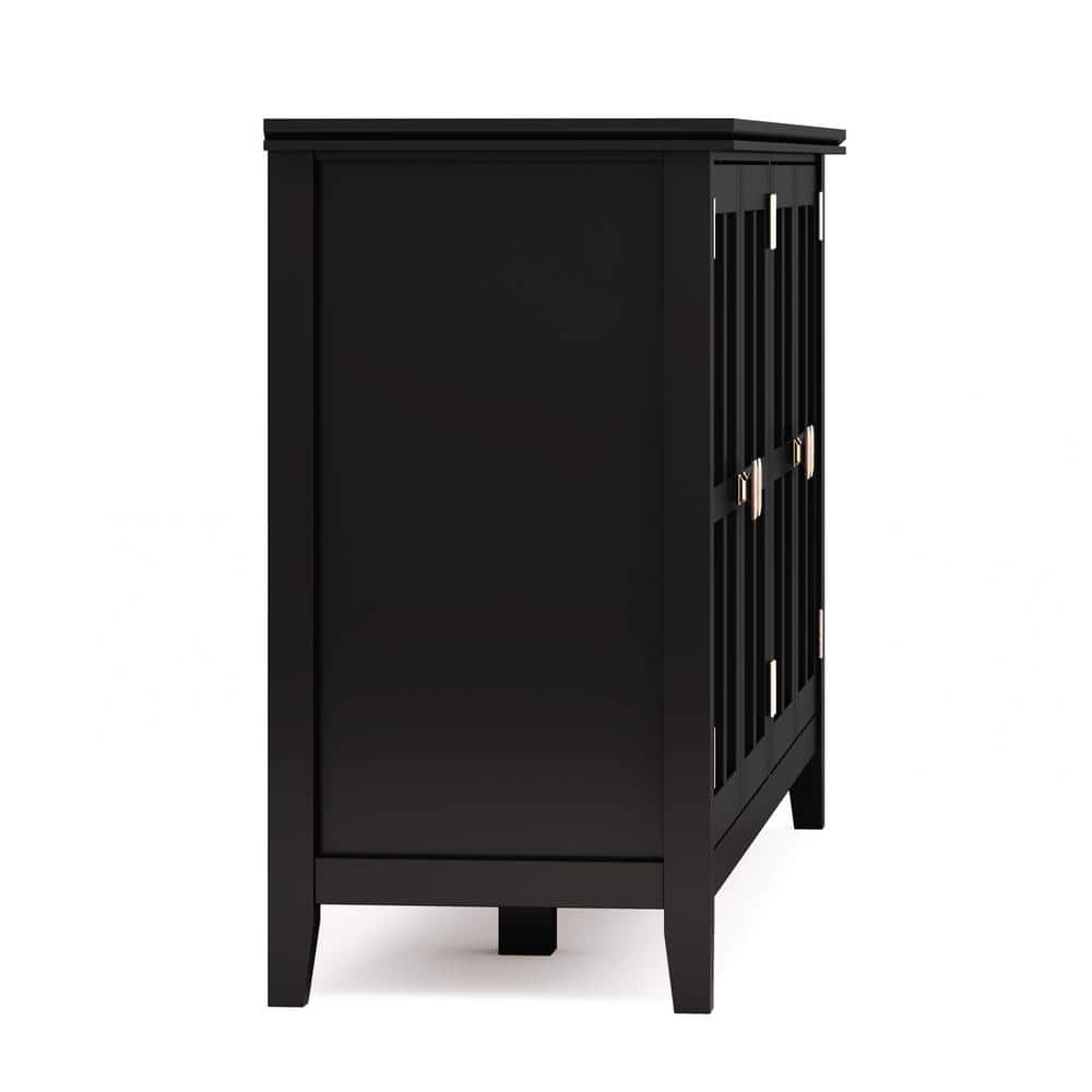 Black Solid Wood 66'' Traditional Sideboard with Adjustable Shelving