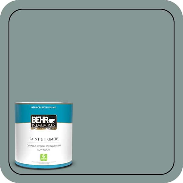 BEHR PREMIUM PLUS 1 qt. #T18-15 In The Moment Satin Enamel Low Odor Interior Paint & Primer