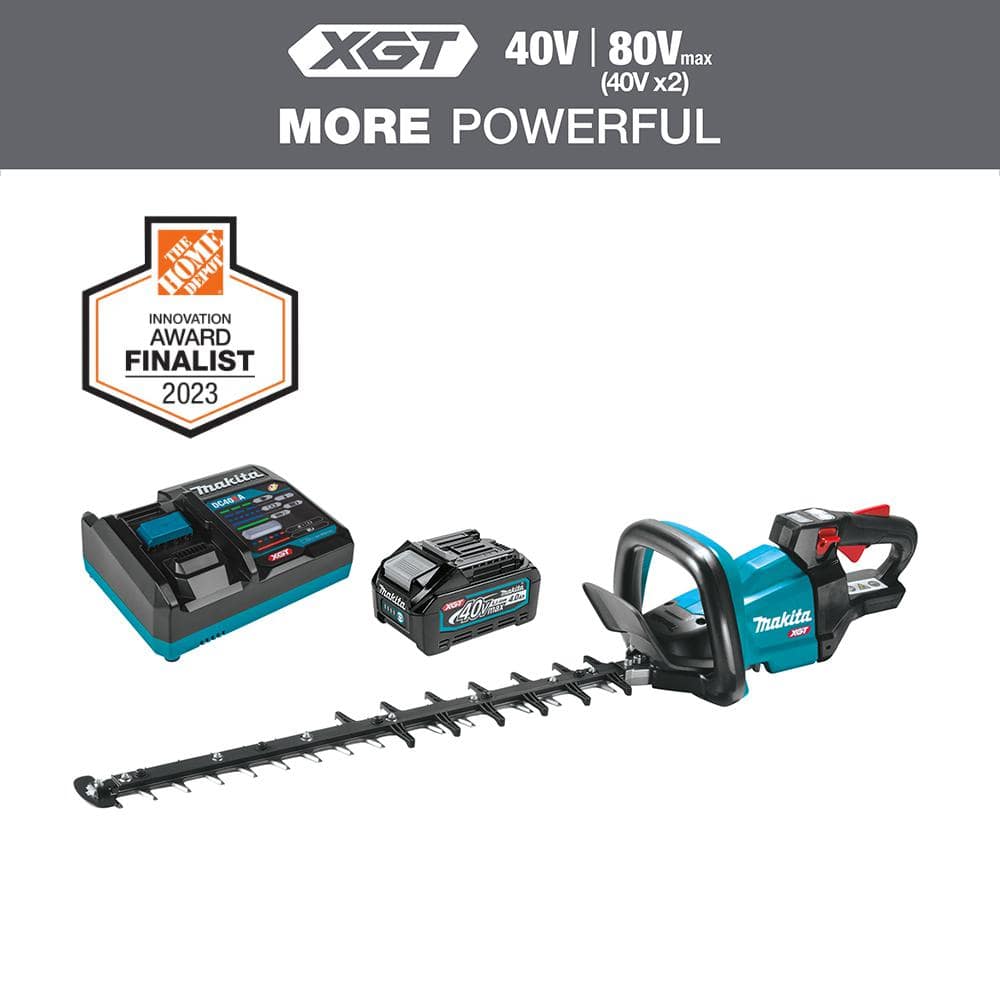 Makita XGT 40V max Brushless Cordless 24 in. Rough Cut Hedge Trimmer Kit (4.0Ah)