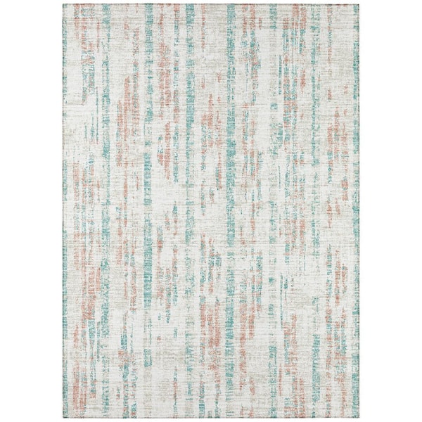 Rylee 5 ft. x 7 ft. 6 in. Ivory Geometric Indoor/Outdoor Area Rug