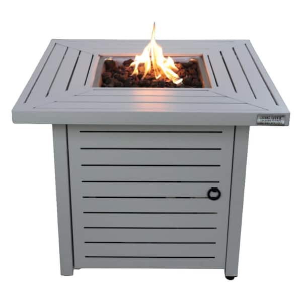 Outdoor Living Source International 25" H x 30" W Steel Propane/Natural Gas Fire Pit Table in White