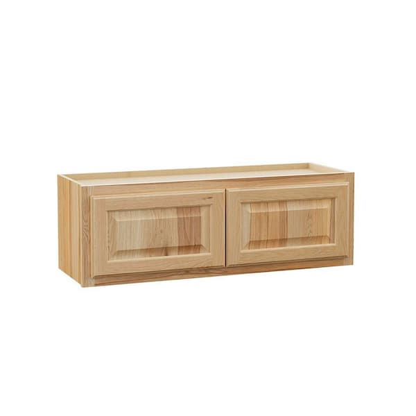 Hampton 36 in. W x 12 in. D x 12 in. H Assembled Wall Bridge Kitchen Cabinet in Natural Hickory