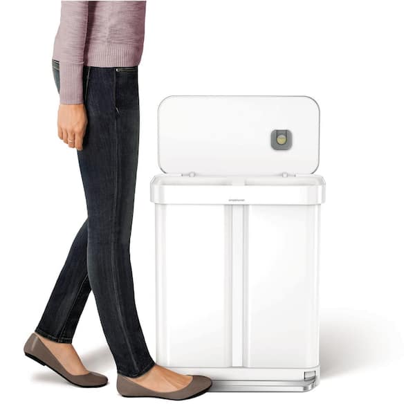 simplehuman 58L Dual Compartment Kitchen Trash Can Recycler with