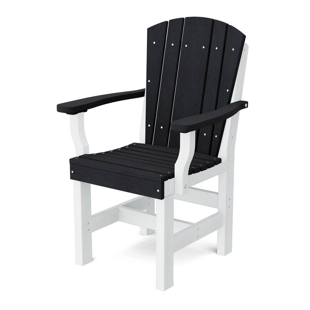 Heritage Black and White HDPE Plastic Outdoor Dining Arm Chair price history on PriceWatchPro