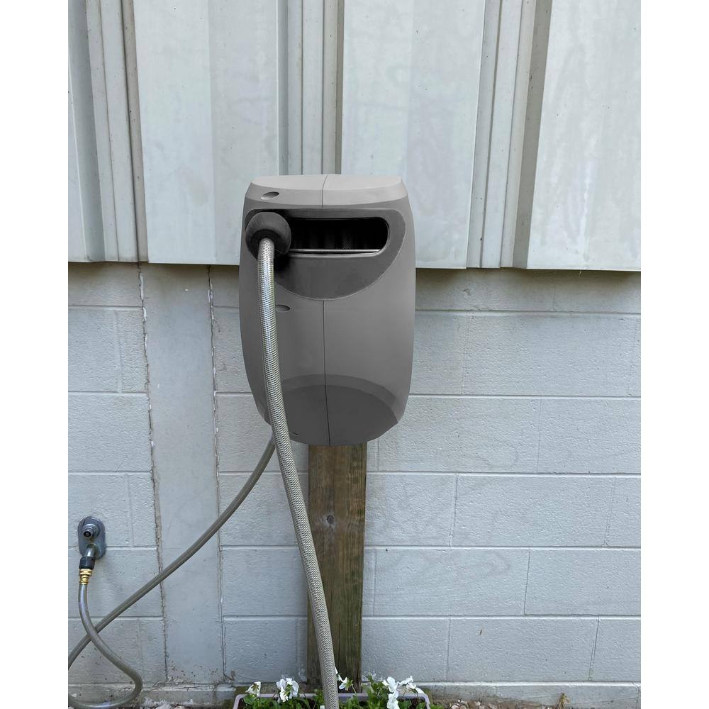 Hudson Gray Retractable 50 ft. Hose Reel with 9-Pattern Nozzle