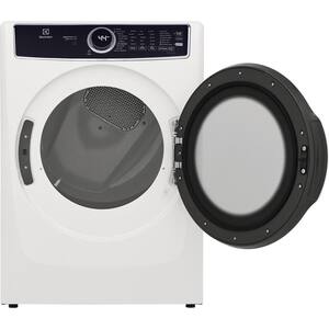 8 cu. ft. White Front Load Perfect Steam Electric Dryer with LuxCare Dry and Instant Refresh