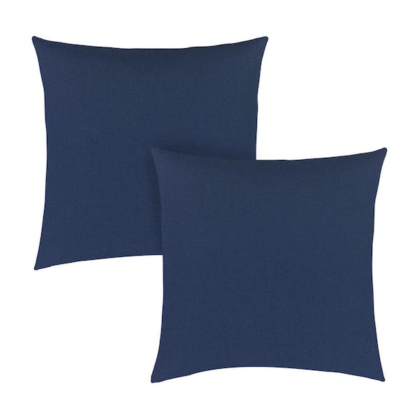 Sunbrella Navy Square Outdoor Throw Pillow, (Set of 2)