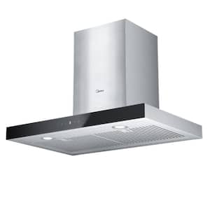 30 in. 450 CFM T-Shape Ductless wall-mounted Convertible Range Hood in Stainless Steel Gesture Sensing and Touch Control