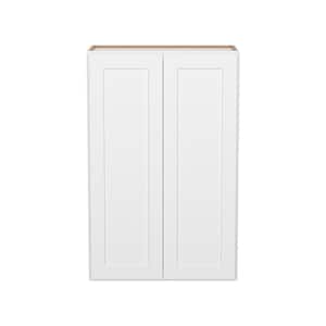 Easy-DIY 27-in W x 12-in D x 42-in H in Shaker White Ready to Assemble Wall Kitchen Cabinet 2 Door-3 Shelves