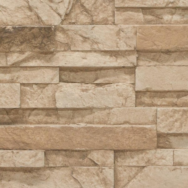 Stacked Stone 11 in. x 11 in. Desert Tan Faux Stone Siding Sample