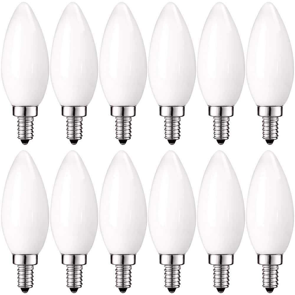40-Watt Equivalent B11 Dimmable LED Light Bulbs Torpedo Tip Glass 2700K Warm White (12-Pack) price history on PriceWatchPro