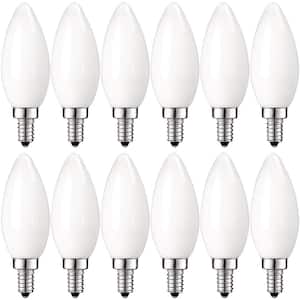 40-Watt Equivalent B11 Dimmable LED Light Bulbs Torpedo Tip Glass 2700K Warm White (12-Pack)