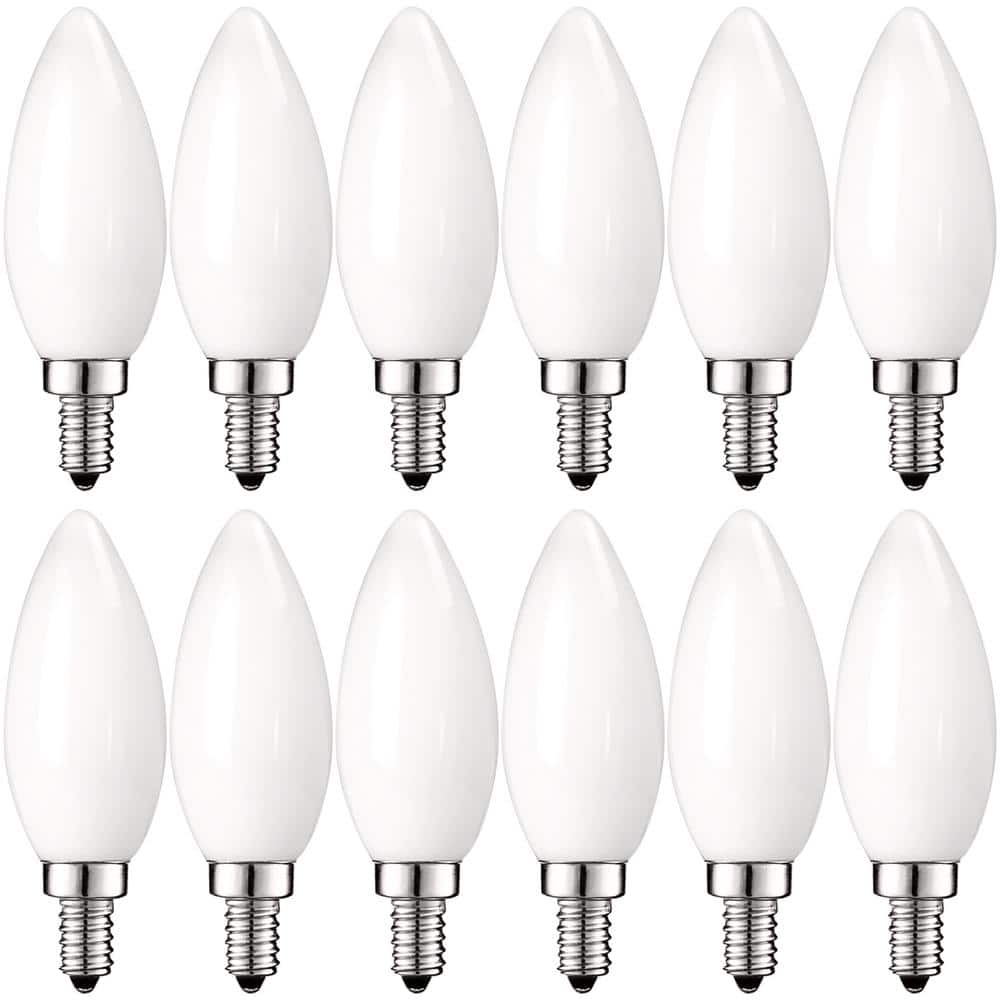 LUXRITE 60-Watt Equivalent E12 Dimmable LED Light Bulbs Torpedo Tip ...