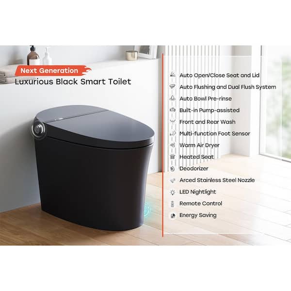 HOROW T36 Unique Black Smart Bidet Toilet with Auto Flush & LED Screen