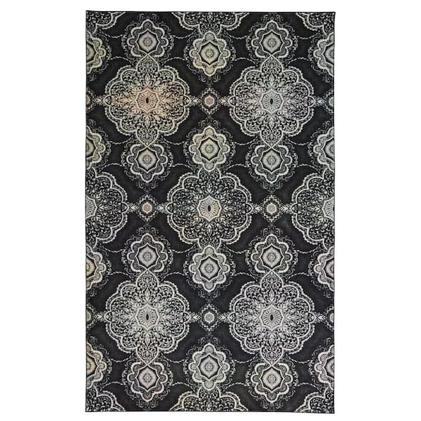 Mohawk Home Isabella Charcoal 8 ft. x 10 ft. Abstract Area Rug