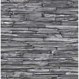 McGuire Grey Stacked Slate Paper Strippable Roll (Covers 56.4 sq. ft.)