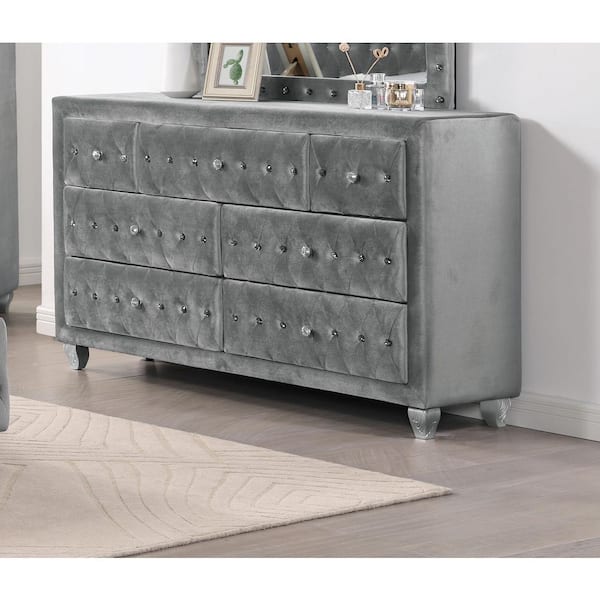 Grey shop velvet dresser