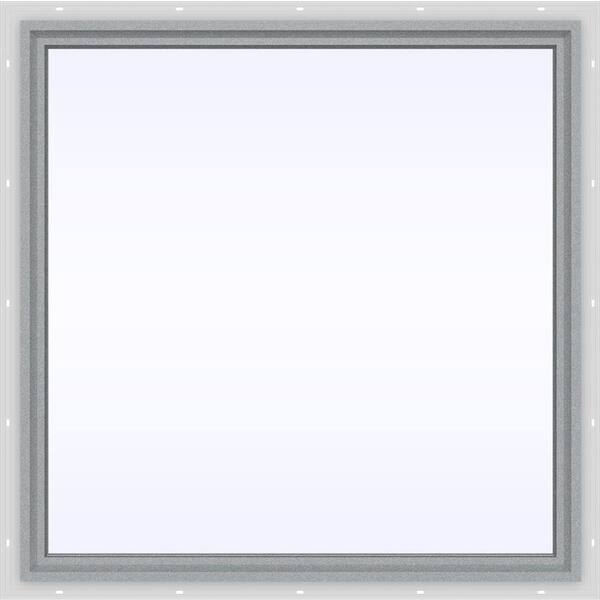 JELD-WEN 47.5 in. x 47.5 in. V-4500 Series Gray Painted Vinyl Picture Window w/ Low-E 366 Glass