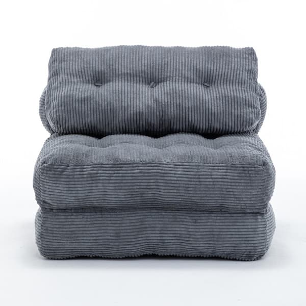 Dark Gray Corduroy Single (34.7 in. x 68.5 in.) Bean Bag durable construction easy to install