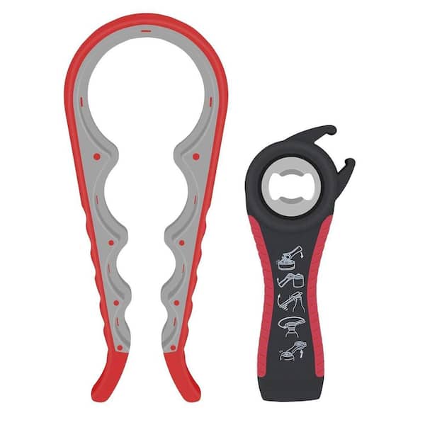 5-in-1 Multi-Function Jar and Can Opener Kit, Silicone Grip Opener, Easy Grip for Kids Elderly & Arthritis Sufferers