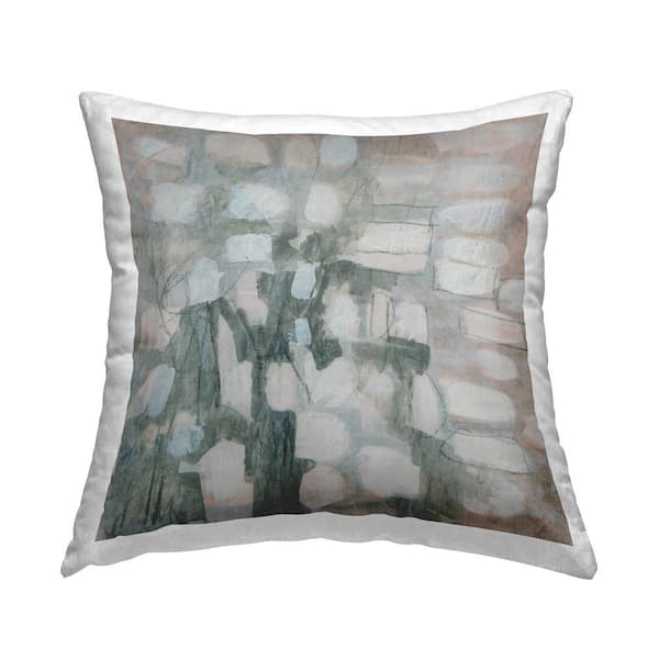 Stupell Industries Scattered Grey Shapes Gray Abstract Polyester 18 in. x 18 in. Throw Pillow