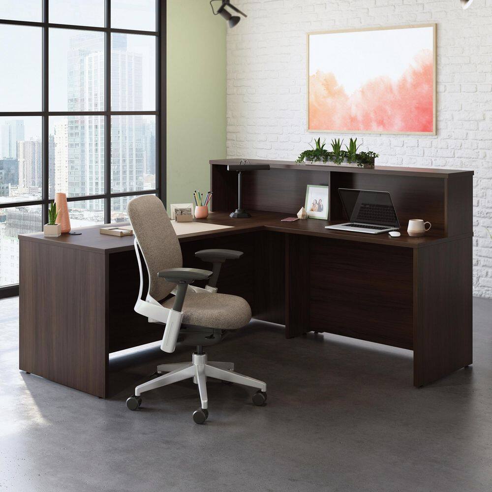 Noble Elm Brown Engineered Wood Reception Hutch