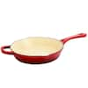 Crock Pot Zesty Flavors Enameled 8 Round Cast Iron Skillet in Scarlet Red  - 9160715