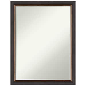 Ashton Black 20.5 in. x 26.5 in. Petite Bevel Classic Rectangle Wood Framed Bathroom Wall Mirror in Black