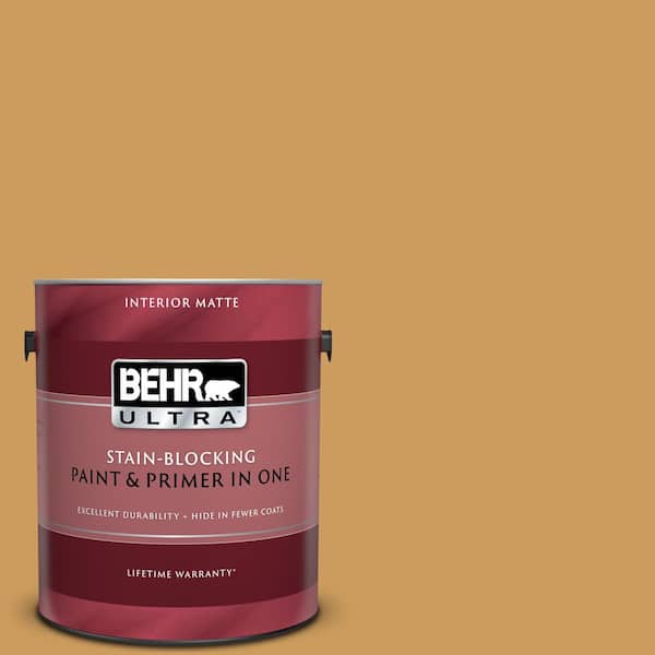 BEHR ULTRA 1 gal. #UL150-2 Hammered Gold Matte Interior Paint and Primer in One