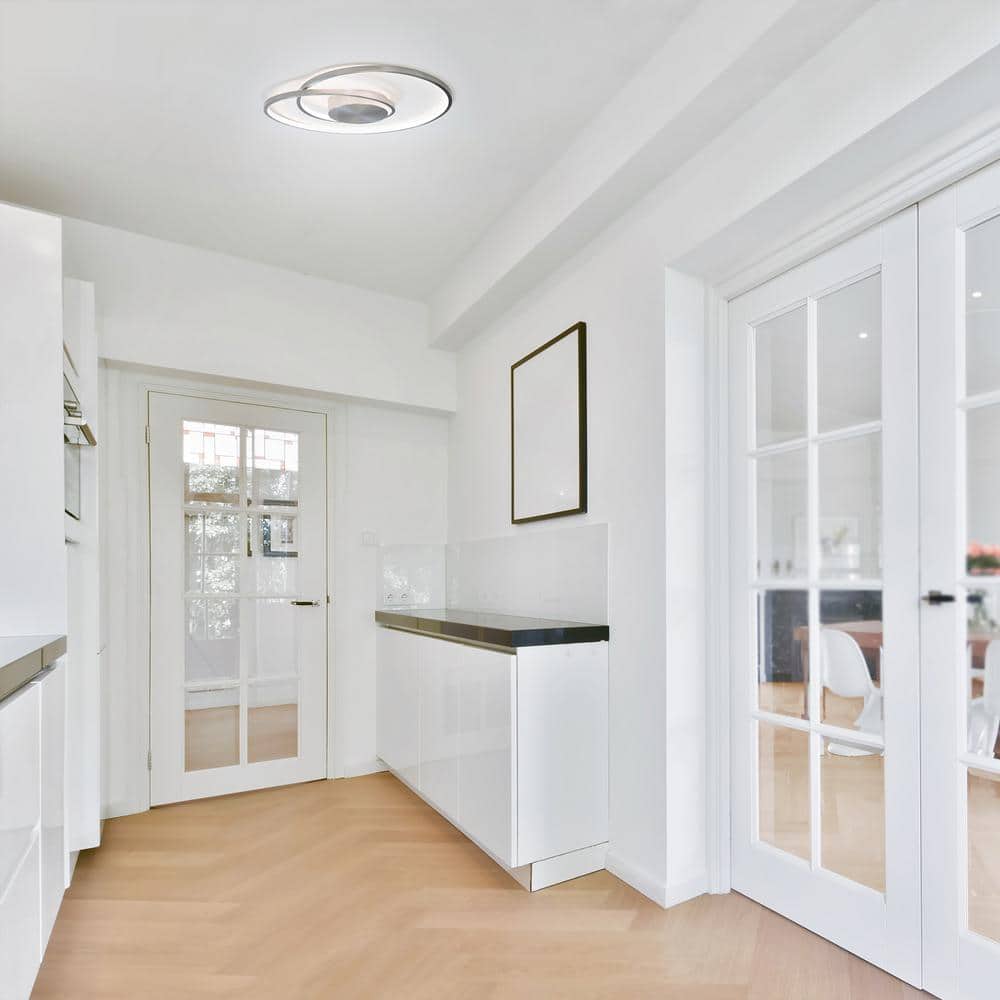 Marques Brushed Nickel LED Flush Mount with White Silicone Shade