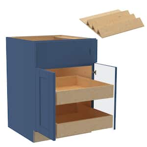 Washington Vessel Blue Plywood Shaker Assembled Base Kitchen Cabinet 2ROT Spice24 W in. 24 D in. 34.5 in. H