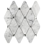 Ivy Hill Tile Mirage Lozenge Thassos 11.25 in. x 10.5 in. x 8 mm Marble ...