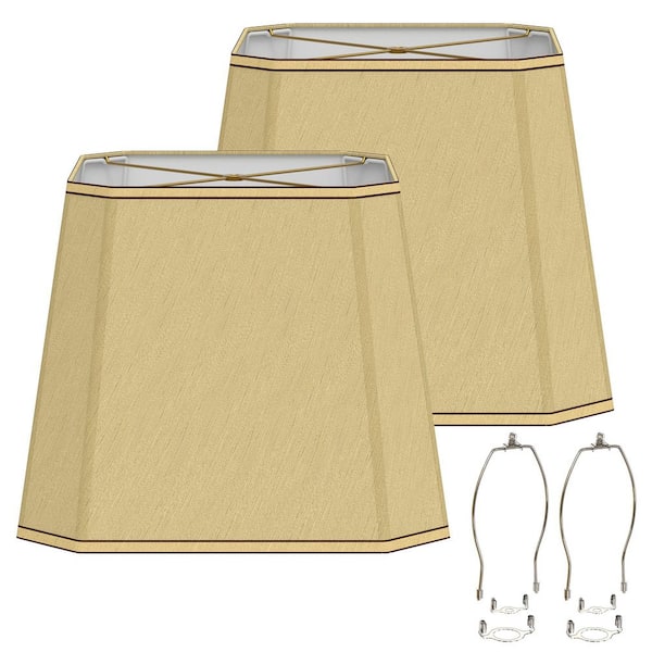 11 in. Brown Metal Large Geometric Bell Lampshade For Table Lamp Floor Lamps with 0.5 in. Neckless Fitter (2-Pack)
