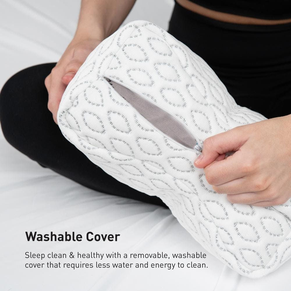 Travel Size White Memory Foam Cooling Knee Pillow