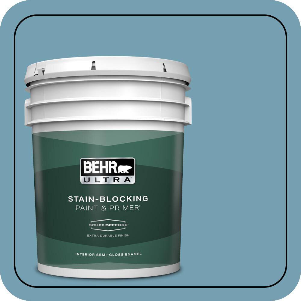 5 gal. #S480-4 Saga Blue Extra Durable Semi-Gloss Enamel Interior Paint & Primer price history on PriceWatchPro