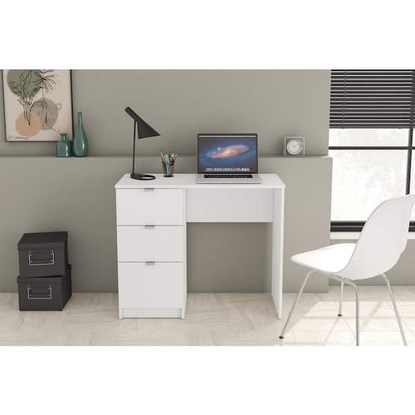 Unbranded Cambridge 36 in. W Rectangle White Enginered Wood  Drawer Writing Desk