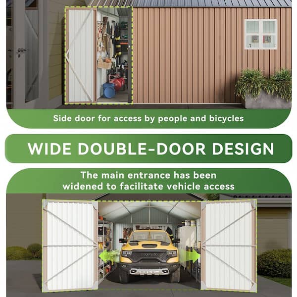 Sizzim Extra Large 20 ft. W x 12 ft. D Metal Shed For Vehicles